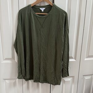 Time and Tru Sage Green Top